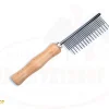 شانه گره بازکن یک طرفه با دسته چوبی